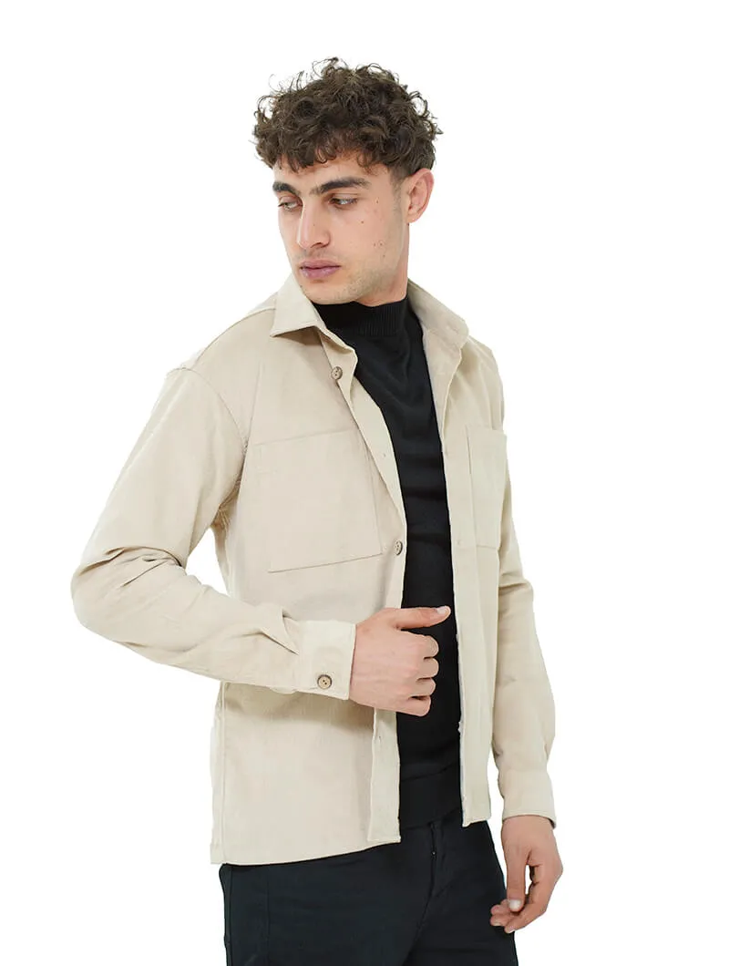 Surchemise en velours col chemise